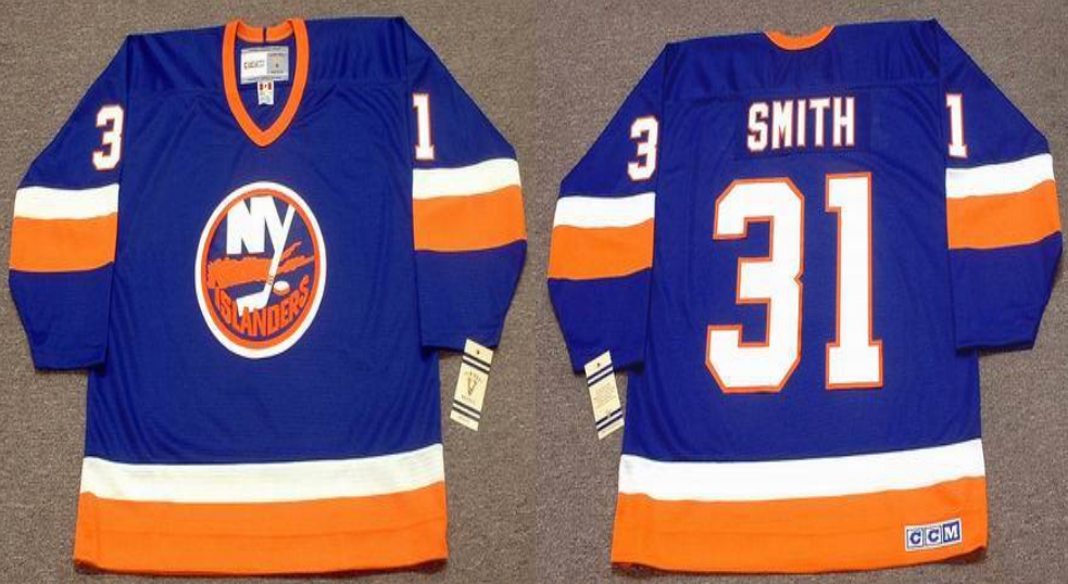 2019 Men New York Islanders #31 Smith blue CCM NHL jersey